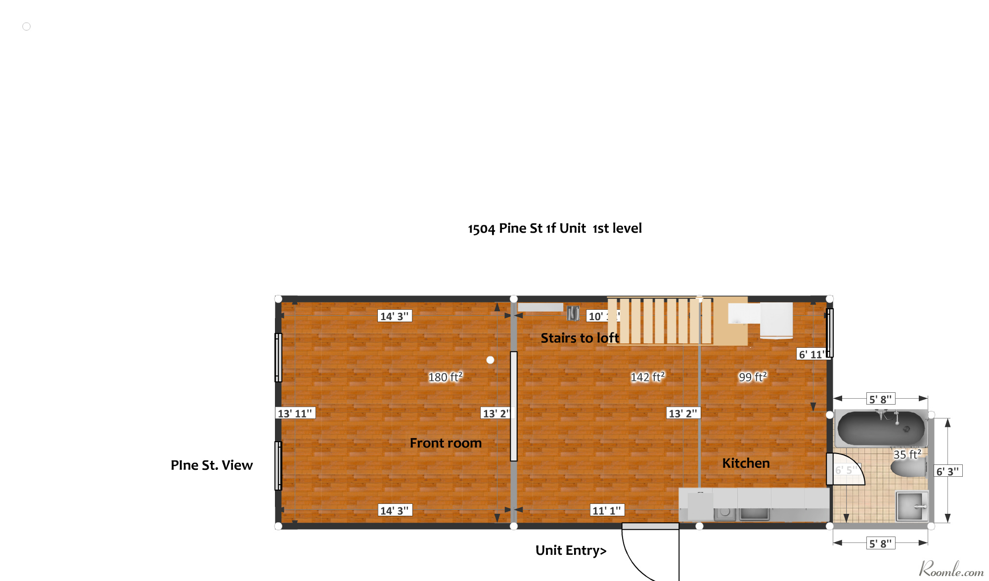 1504 Pine St. 1F Floor Plan